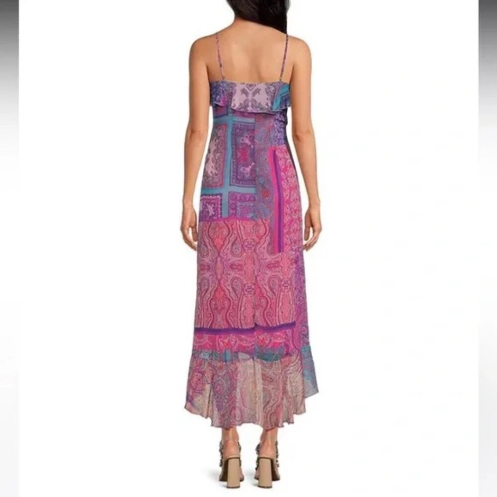 Gianni Bini x DANNIJO Wrap Dress Isabella Printed V-Neck Ruffle Chiffon S - Picture 3 of 15